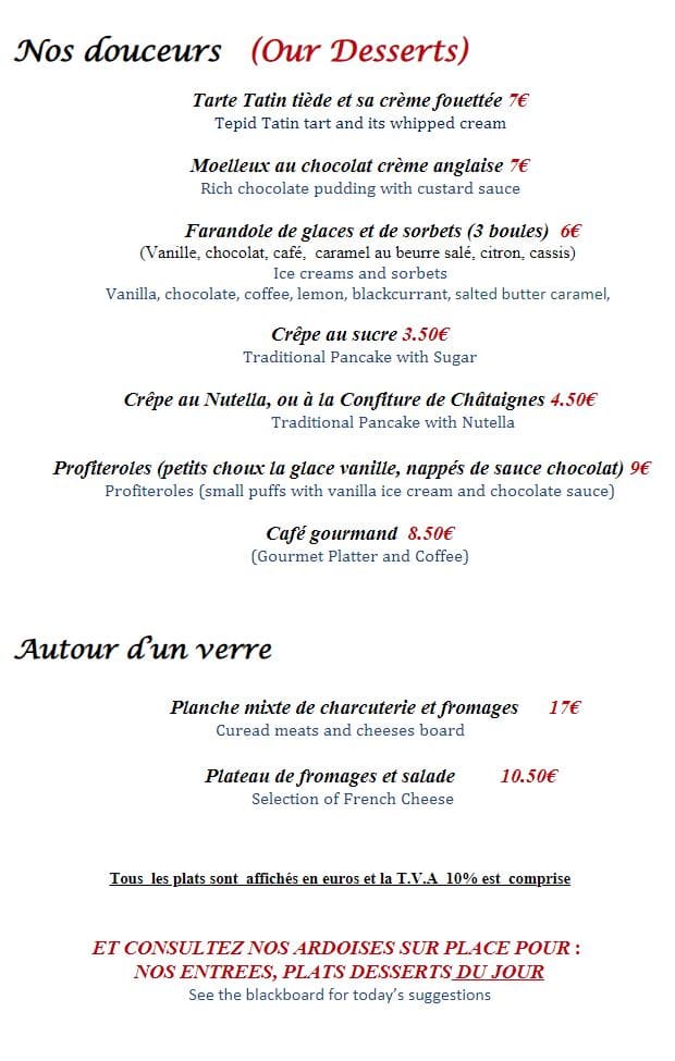 Planche charcuterie, fromages et desserts - Restaurant paris Montmartre Les Ambassades