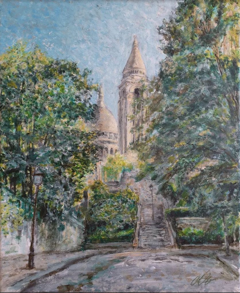 La Marque du Cœur d'Alexandre Hassan- Exposition-vente consacrée à des peintures de Montmartre du 25 septembre au 25 novembre 2020 au restaurant Les Ambassades de Montmartre